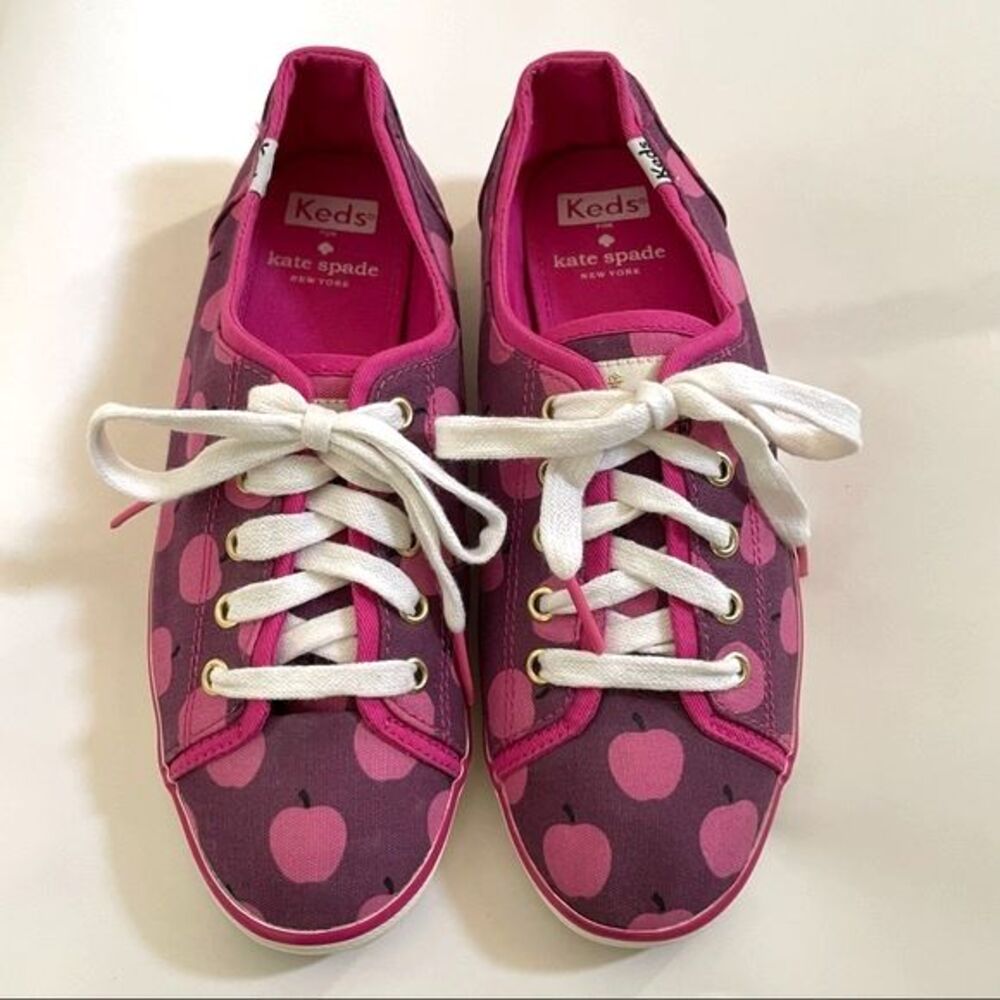 Kate Spade x Keds Sneakers Apples Print Pink Purple